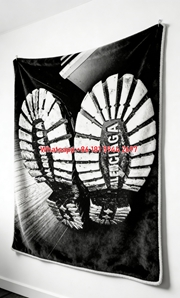 Balenciaga Monochrome Shoe Sole Close-Up Flannel Throw Blanket for Sofa Wall Decor BA132